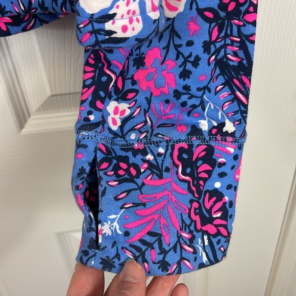 Lilly Pulitzer Emmaline cropped pullover Boca blue Birds Eye view sz xl - Picture 9 of 9
